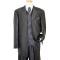 Steve Harvey Collection Metallic Grey Shadow Stripes Super 120's Merino Wool Vested Suit